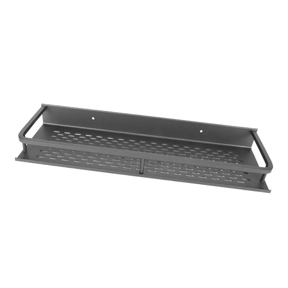 Wall-Mount Grey Bathroom Shower Caddy Kitchen Organizer with Towel Rack